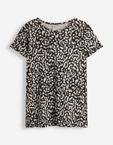 T-Shirt - Allover-Muster - schwarz