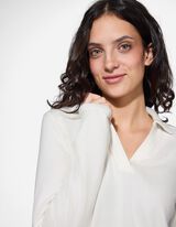 Pololangarmshirt - Polokragen - weiß