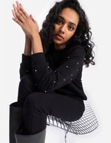 Pulover - Okrasni kamni - crna