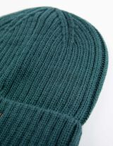 Pletená čiapka - Rebrový úplet - tmavozelena
