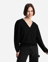 Majica dugih rukava - Naborani izgled - crno