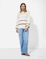 Pulover - Črte - belo