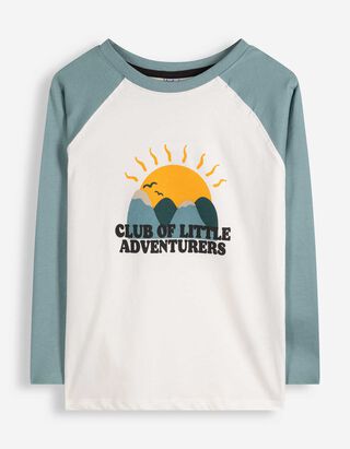 Langarmshirt - Print - blau