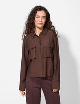 Blusa - Misto viscosa - marrone chiaro