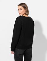 Sweatshirt - Ziersteine - schwarz