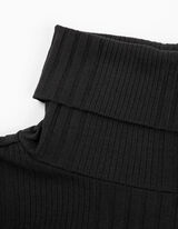 Bluză de corp cu mânecă lungă - Guler rulat - Negru