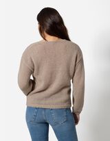 Pleteni pulover - V-izrez - bez