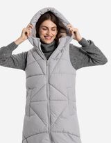 dugi prsluk - Umjetno krzno - siva