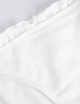 Bikinový spodný diel - Výšivka - biely