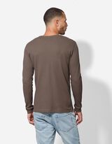 koszulka z długim rękawem - Regular Fit - jasnobrazowy-e-a