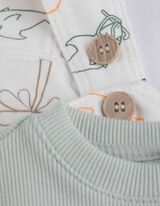 Sada tričko a pracovních kalhotách - Vzor po celé ploše - bílá