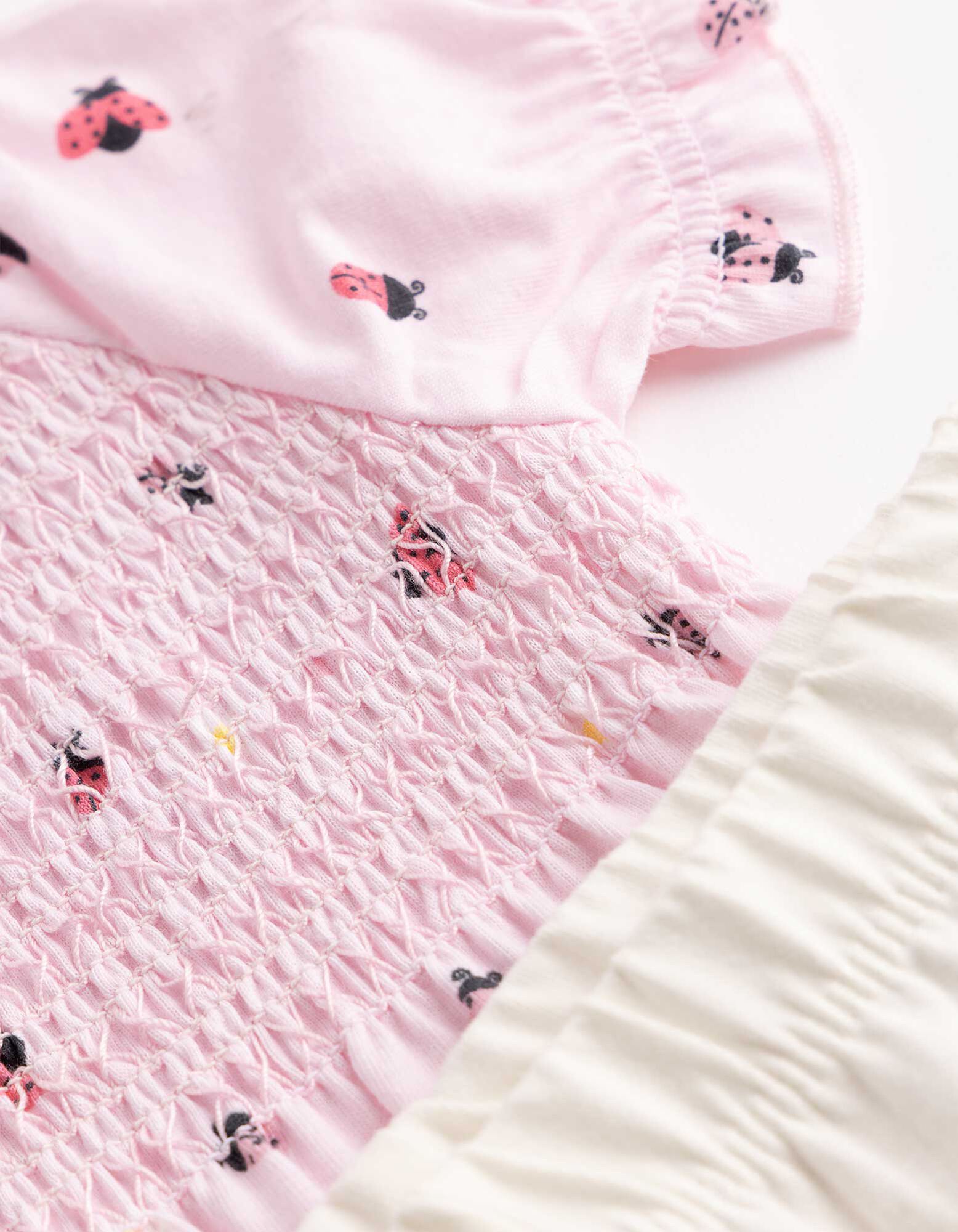Ensemble robe et leggings - Passementerie en dentelle - ros&eacute; tendre 