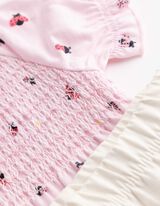 Ensemble robe et leggings - Passementerie en dentelle - ros&eacute; tendre 