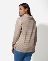 Sweatshirt - Streifen - beige