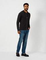 Strickjacke - Rei&szlig;verschluss - Schwarz