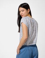 Blusenshirt - Allover-Print - hellblau