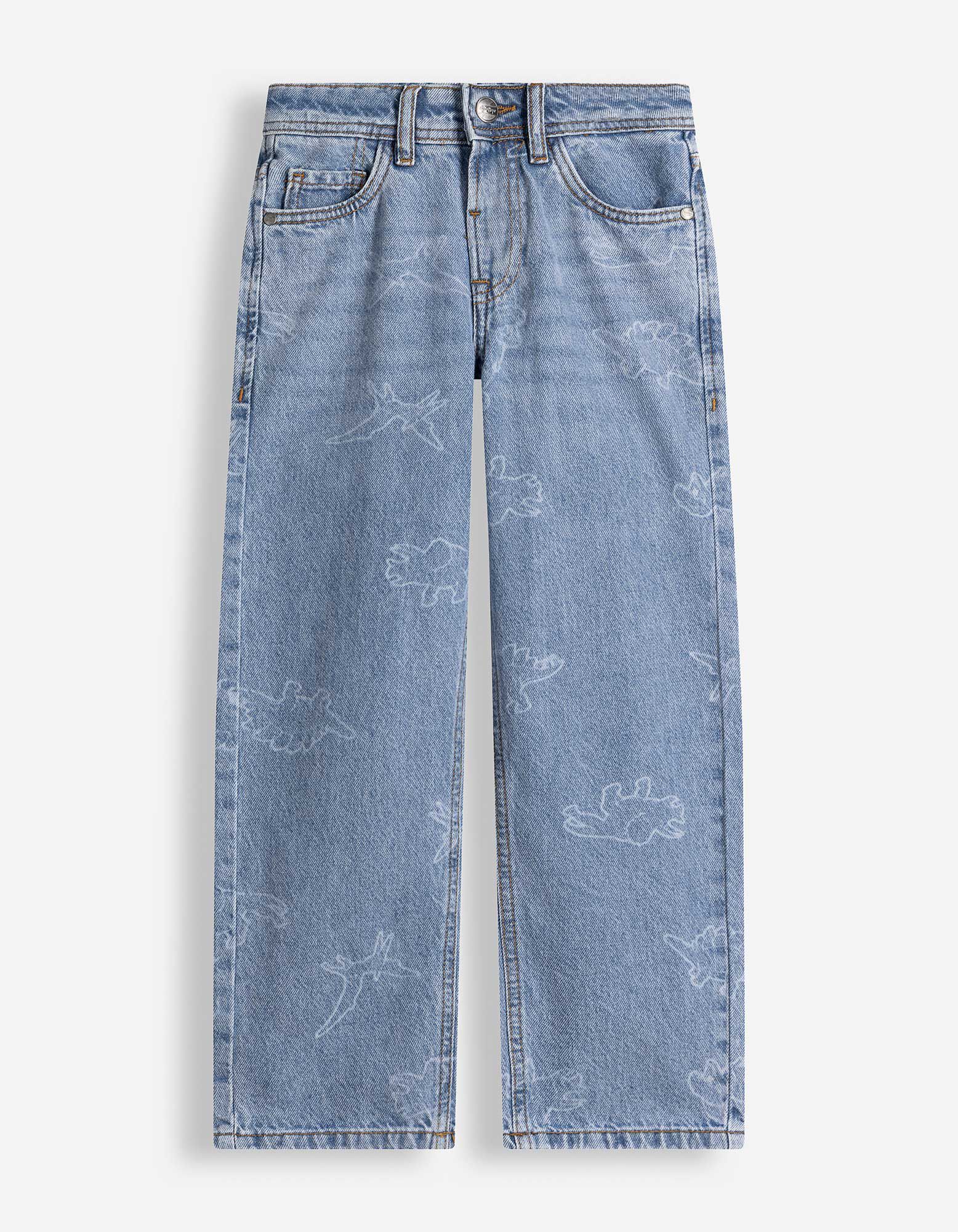 Jeans - Laserprint - Hellblau