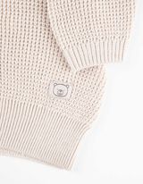 Pletený sveter - Nášivka - svetloseda