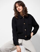 Sweatjacke - Modal-Anteil - schwarz