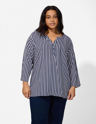 Bluse - Allover-Muster - dunkelblau