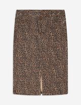 Fustă midi - Animal print - Maro deschis