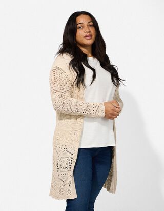 Cardigan - Lochspitze - beige