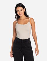 Top - Spaghettiträger - beige