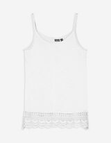 Top sans manches - Broderie anglaise - blanc