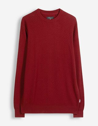 Pullover - mit Struktur - Dunkelrot