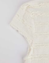 Cropped Shirt - Fl&uuml;gel&auml;rmel - wei&szlig;