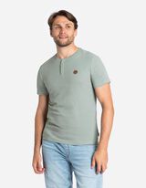 Tričko - Henley v&yacute;strih - zelena