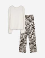 Pyjama Set aus Shirt und Hose - Gerippt - bronzefarben