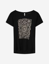 T-shirt - Glitterprint - zwart