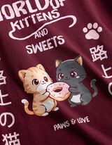 Langarmshirt - Frontprint - Beere