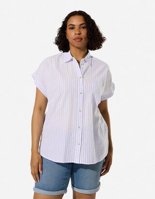 Bluse - Brusttasche - Hellblau