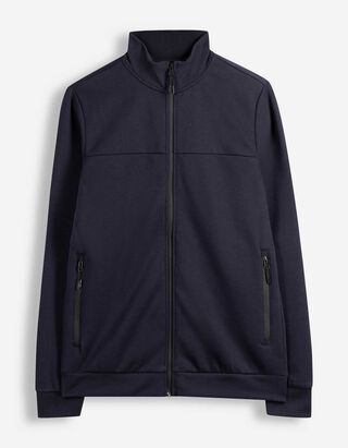 Strickjacke - Stehkragen - blau