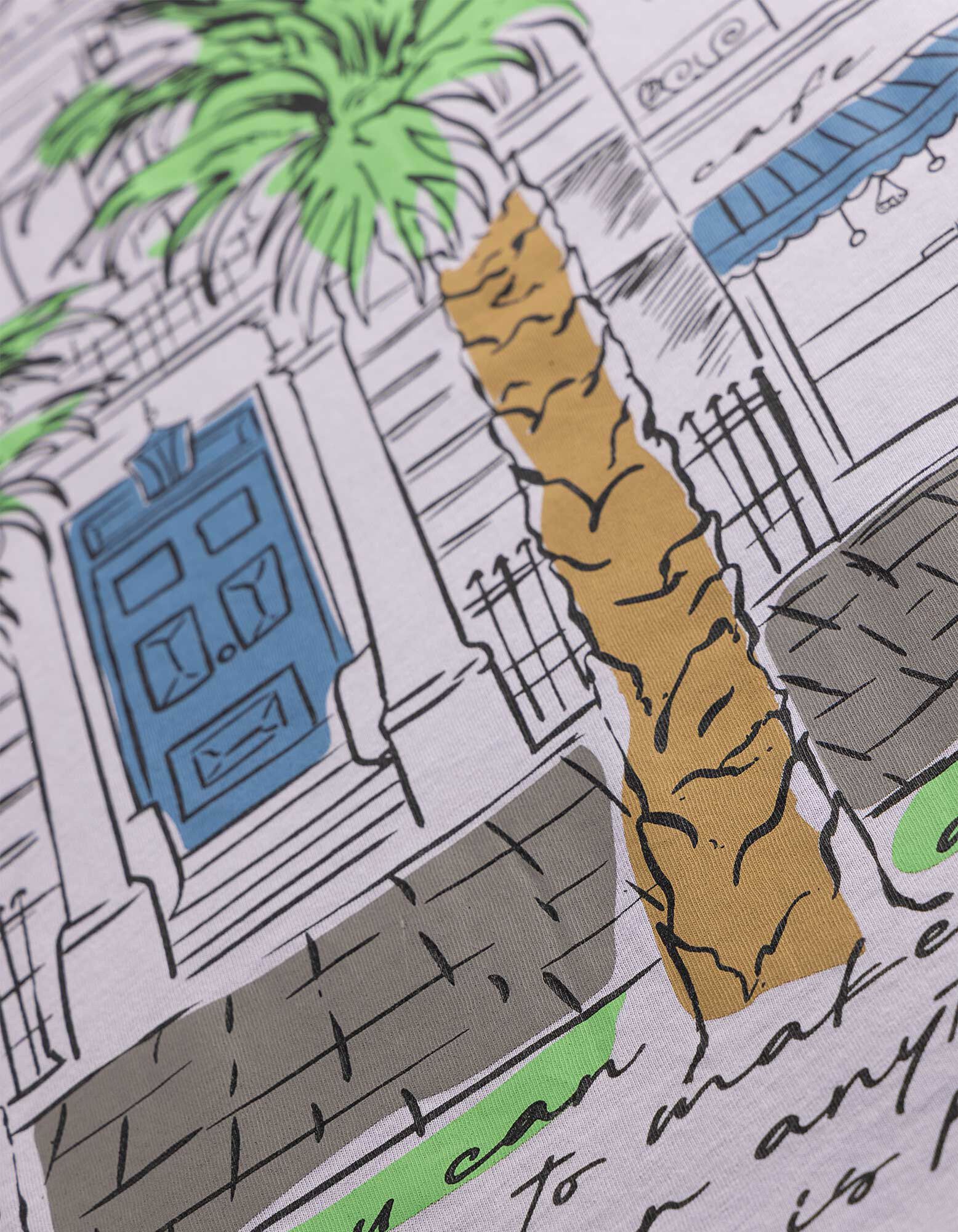 Tričko - Potisk na zadn&iacute; straně - Světle modr&aacute;