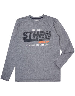 Herren Longsleeve in Melangeoptik