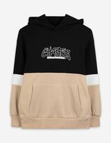 Set uit hoodie en broek - Kleur blokkering - beige