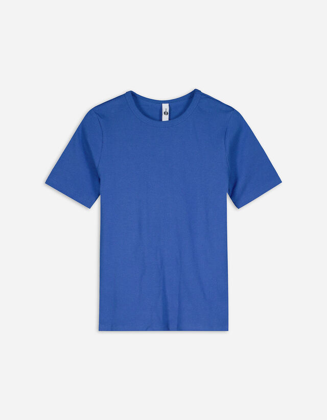 Tricou - Structură cu nervuri - Albastru inchis