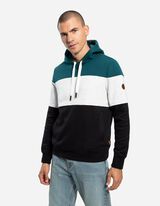 Hoodie - Color-Blocking - t&uuml;rkis