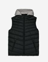 Gilet trapuntato - Cappuccio staccabile - verde scuro