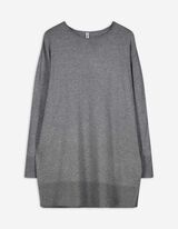 Pullover - Seitenschlitz - grau