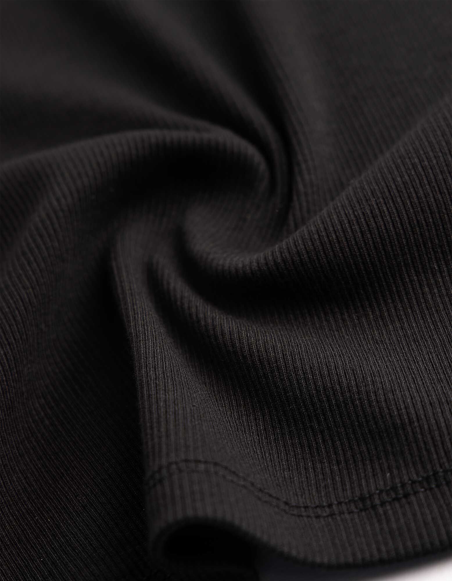 Langarmshirt - Baumwolle - Schwarz