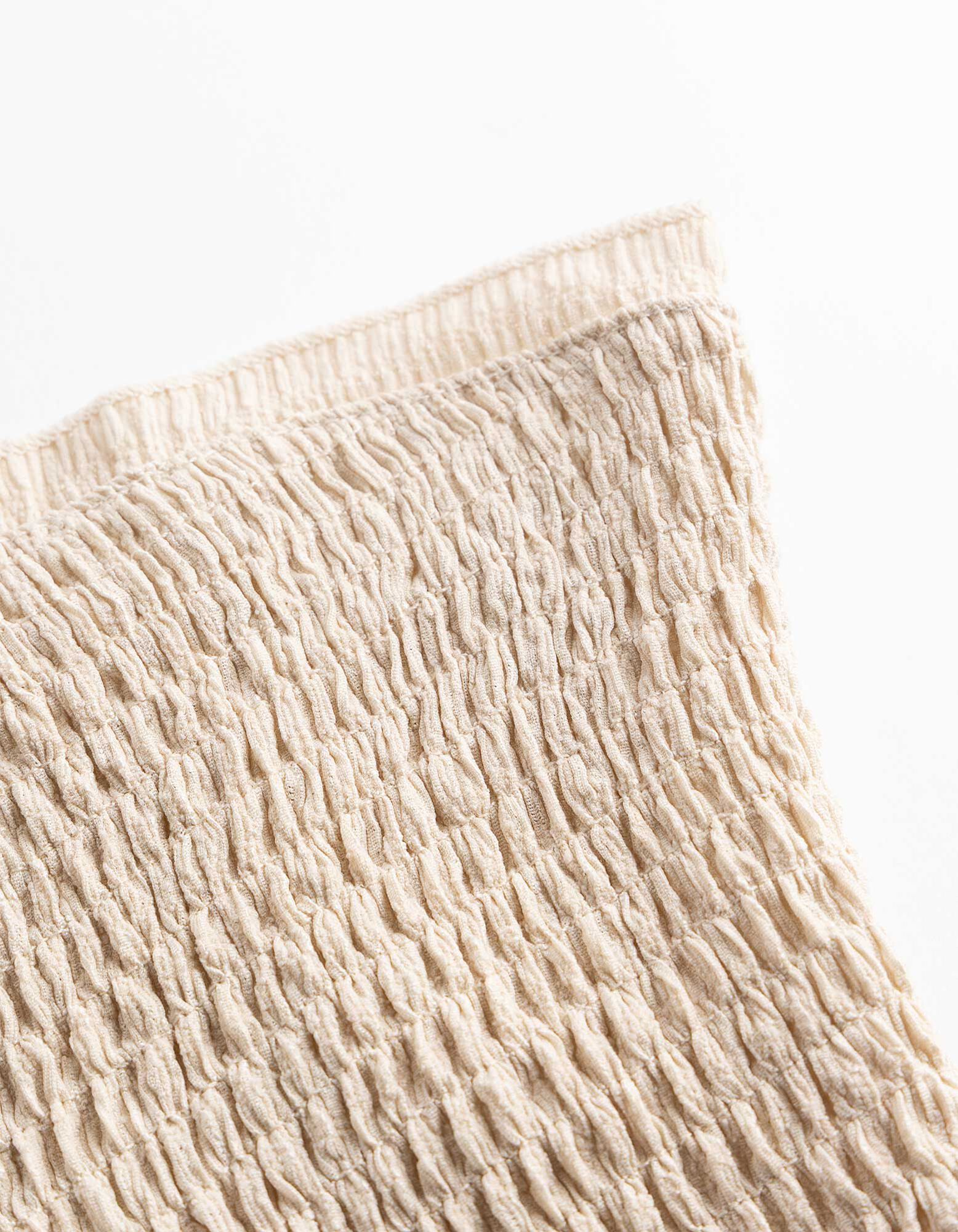 Top sans manches - Aspect froiss&eacute; - beige