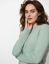 Trikotažinis megztinis - Vienspalviai - sviesiai zalias