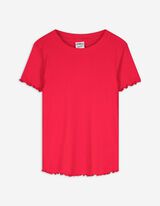T-shirt - Geribde structuur - rood
