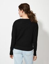 Giacca in maglia - Scollo a V - nero