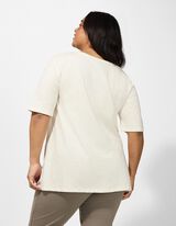 T-shirt - Borduursels - wit