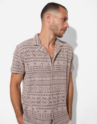Hemd - Jacquard - beige